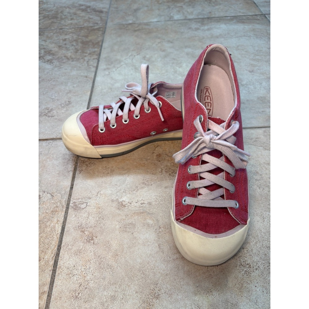 KEEN Coronado III Pink Canvas Sneakers Rubber Toe Cap Lace Up Womens 7.5 1014224